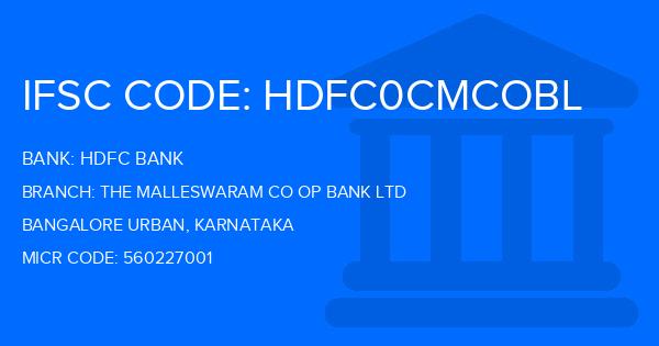 Hdfc Bank The Malleswaram Co Op Bank Ltd Branch IFSC Code