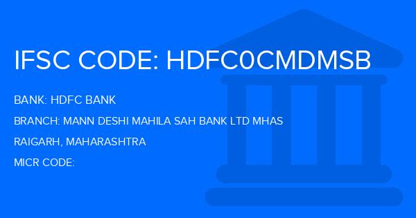 Hdfc Bank Mann Deshi Mahila Sah Bank Ltd Mhas Branch IFSC Code