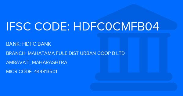 Hdfc Bank Mahatama Fule Dist Urban Coop B Ltd Branch IFSC Code