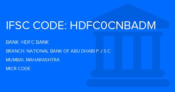 Hdfc Bank National Bank Of Abu Dhabi P J S C Branch IFSC Code