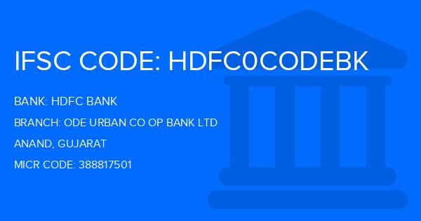 Hdfc Bank Ode Urban Co Op Bank Ltd Branch IFSC Code