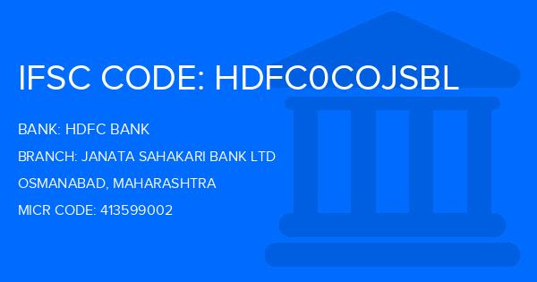 Hdfc Bank Janata Sahakari Bank Ltd Branch IFSC Code