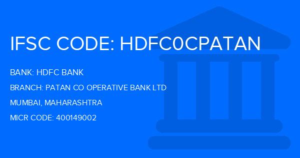Hdfc Bank Patan Co Operative Bank Ltd Branch IFSC Code