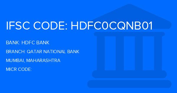 Hdfc Bank Qatar National Bank Branch IFSC Code