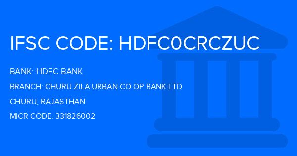 Hdfc Bank Churu Zila Urban Co Op Bank Ltd Branch IFSC Code