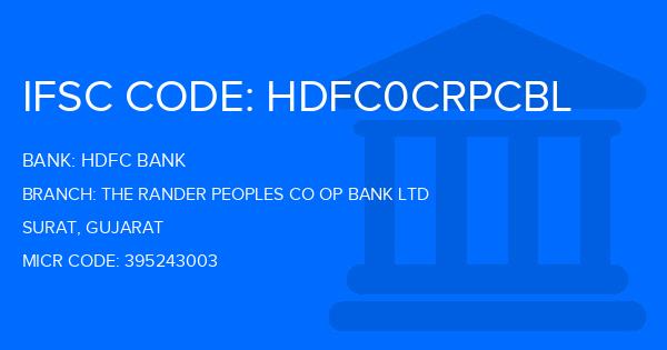Hdfc Bank The Rander Peoples Co Op Bank Ltd Branch IFSC Code