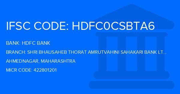 Hdfc Bank Shri Bhausaheb Thorat Amrutvahini Sahakari Bank Ltd Branch IFSC Code