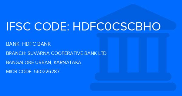 Hdfc Bank Suvarna Cooperative Bank Ltd Branch IFSC Code