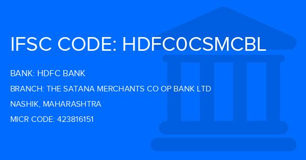 Hdfc Bank The Satana Merchants Co Op Bank Ltd Branch IFSC Code