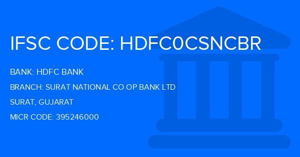 Hdfc Bank Surat National Co Op Bank Ltd Branch IFSC Code