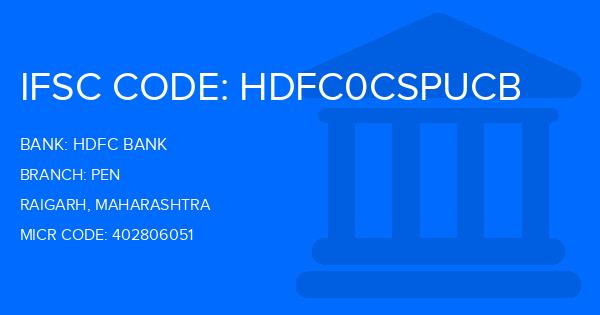 Hdfc Bank Pen Branch IFSC Code