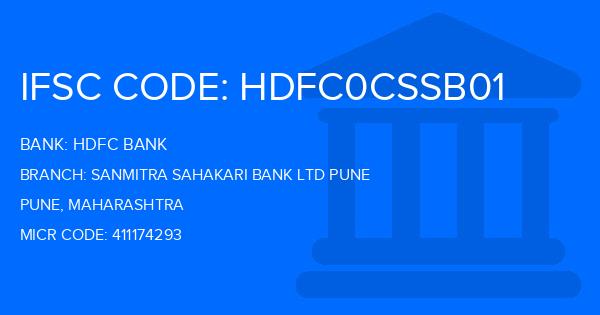 Hdfc Bank Sanmitra Sahakari Bank Ltd Pune Branch IFSC Code