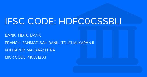 Hdfc Bank Sanmati Sah Bank Ltd Ichalkaranji Branch IFSC Code