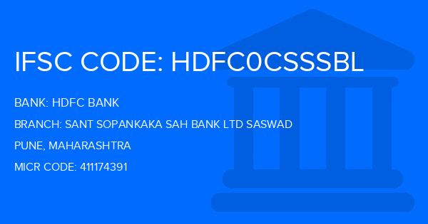 Hdfc Bank Sant Sopankaka Sah Bank Ltd Saswad Branch IFSC Code