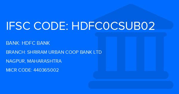 Hdfc Bank Shriram Urban Coop Bank Ltd Branch IFSC Code