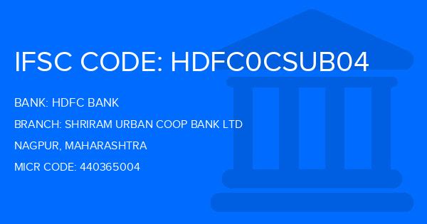Hdfc Bank Shriram Urban Coop Bank Ltd Branch IFSC Code