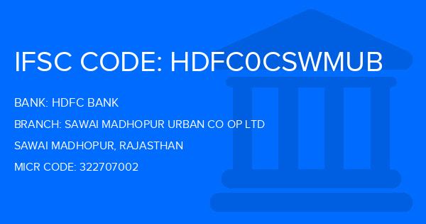 Hdfc Bank Sawai Madhopur Urban Co Op Ltd Branch IFSC Code