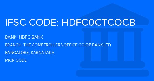 Hdfc Bank The Comptrollers Office Co Op Bank Ltd Branch IFSC Code
