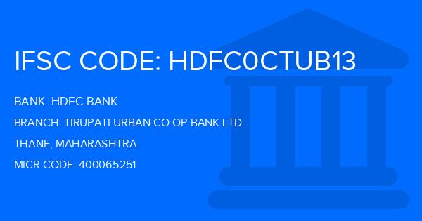Hdfc Bank Tirupati Urban Co Op Bank Ltd Branch IFSC Code