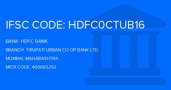Hdfc Bank Tirupati Urban Co Op Bank Ltd Branch IFSC Code