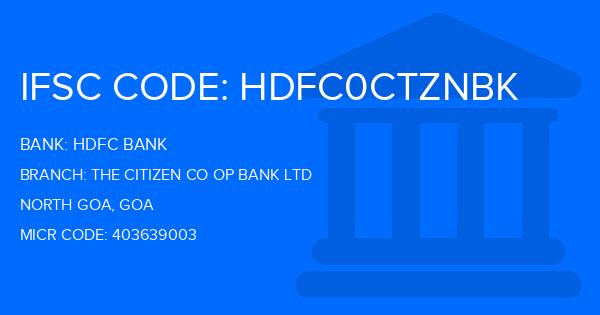 Hdfc Bank The Citizen Co Op Bank Ltd Branch IFSC Code