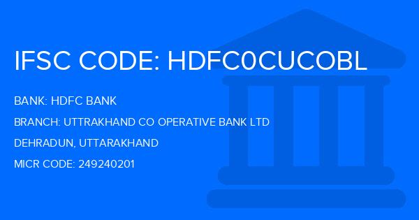 Hdfc Bank Uttrakhand Co Operative Bank Ltd Branch IFSC Code