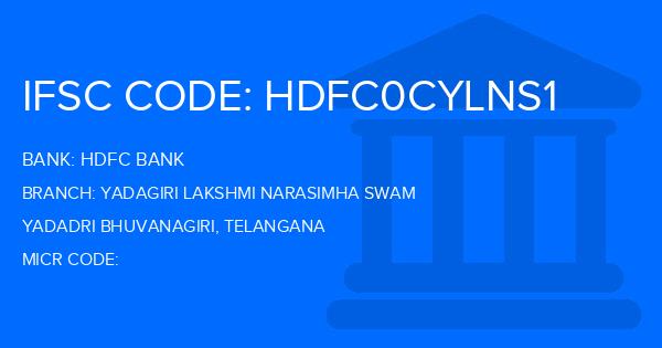 Hdfc Bank Yadagiri Lakshmi Narasimha Swam Branch IFSC Code