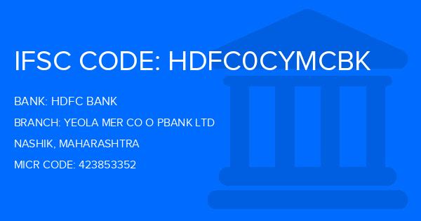 Hdfc Bank Yeola Mer Co O Pbank Ltd Branch IFSC Code