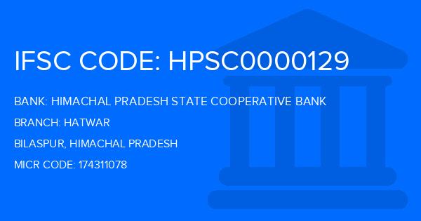 Himachal Pradesh State Cooperative Bank Hatwar Branch IFSC Code