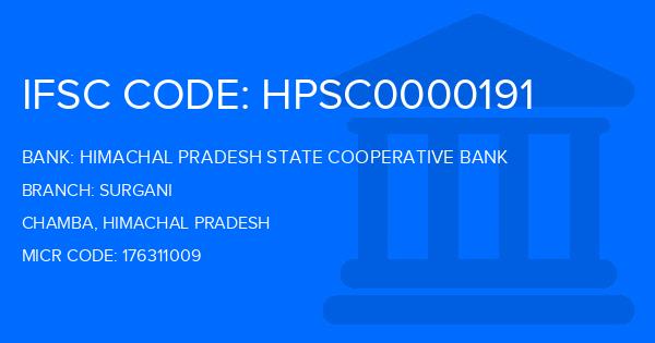 Himachal Pradesh State Cooperative Bank Surgani Branch IFSC Code