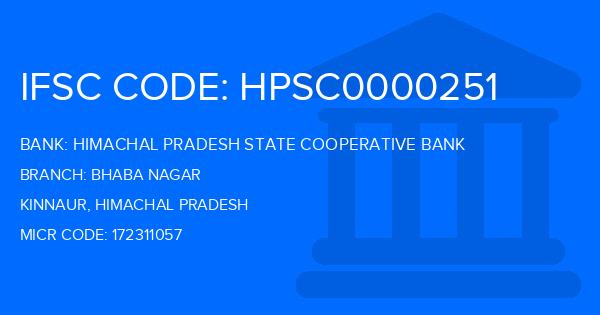 Himachal Pradesh State Cooperative Bank Bhaba Nagar Branch IFSC Code