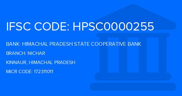 Himachal Pradesh State Cooperative Bank Nichar Branch IFSC Code