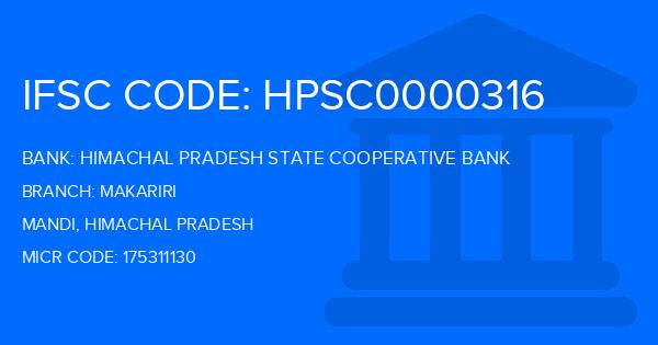 Himachal Pradesh State Cooperative Bank Makariri Branch IFSC Code