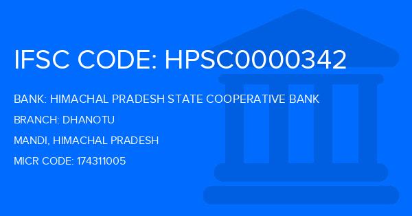 Himachal Pradesh State Cooperative Bank Dhanotu Branch IFSC Code