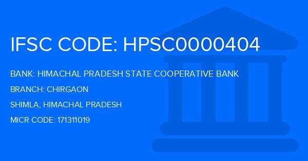 Himachal Pradesh State Cooperative Bank Chirgaon Branch IFSC Code