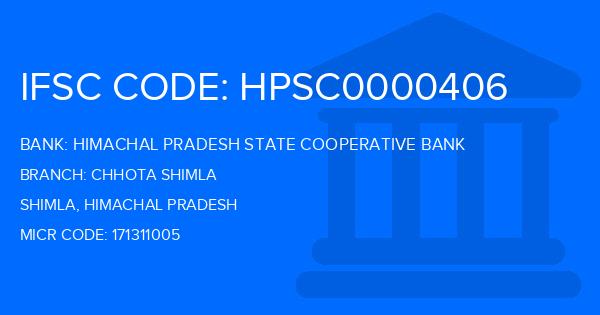 Himachal Pradesh State Cooperative Bank Chhota Shimla Branch IFSC Code