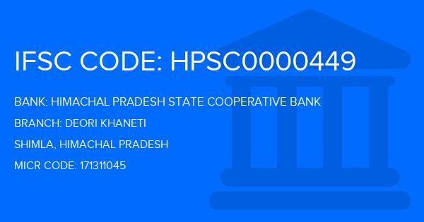 Himachal Pradesh State Cooperative Bank Deori Khaneti Branch IFSC Code