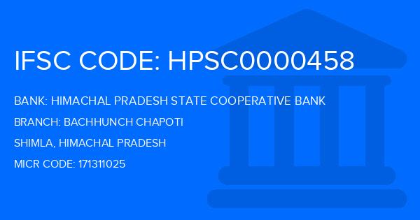 Himachal Pradesh State Cooperative Bank Bachhunch Chapoti Branch IFSC Code