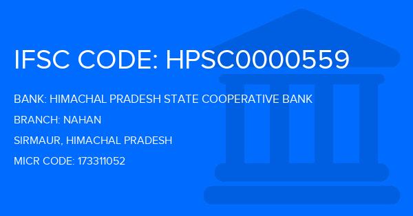 Himachal Pradesh State Cooperative Bank Nahan Branch IFSC Code