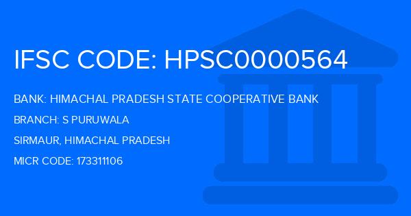 Himachal Pradesh State Cooperative Bank S Puruwala Branch IFSC Code