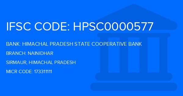 Himachal Pradesh State Cooperative Bank Nainidhar Branch IFSC Code