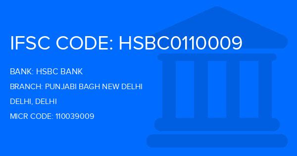 Hsbc Bank Punjabi Bagh New Delhi Branch IFSC Code