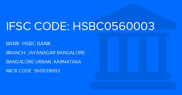 Hsbc Bank Jayanagar Bangalore Branch IFSC Code