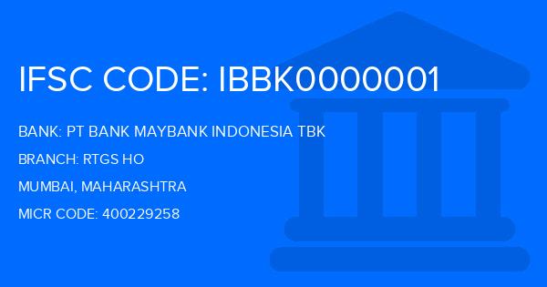 Pt Bank Maybank Indonesia Tbk Rtgs Ho Branch IFSC Code