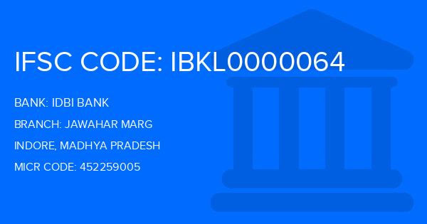 Idbi Bank Jawahar Marg Branch IFSC Code
