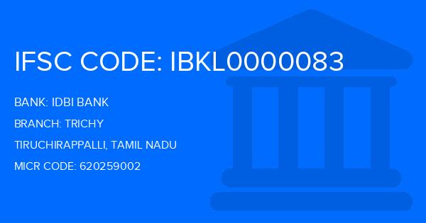 Idbi Bank Trichy Branch IFSC Code