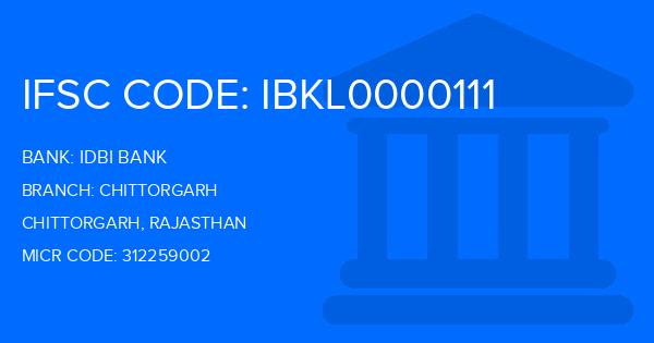 Idbi Bank Chittorgarh Branch IFSC Code