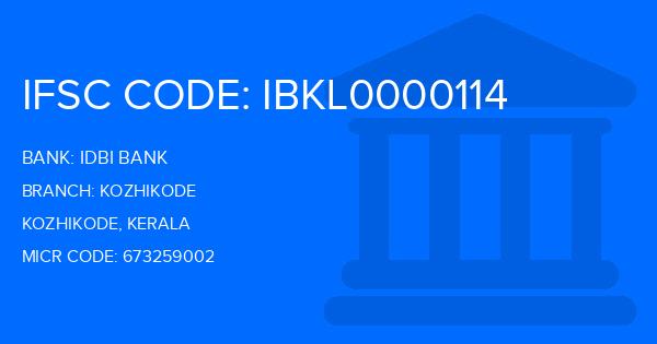 Idbi Bank Kozhikode Branch IFSC Code