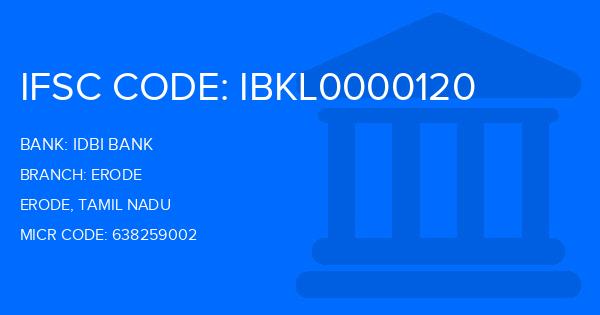 Idbi Bank Erode Branch IFSC Code