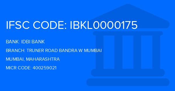 Idbi Bank Truner Road Bandra W Mumbai Branch IFSC Code